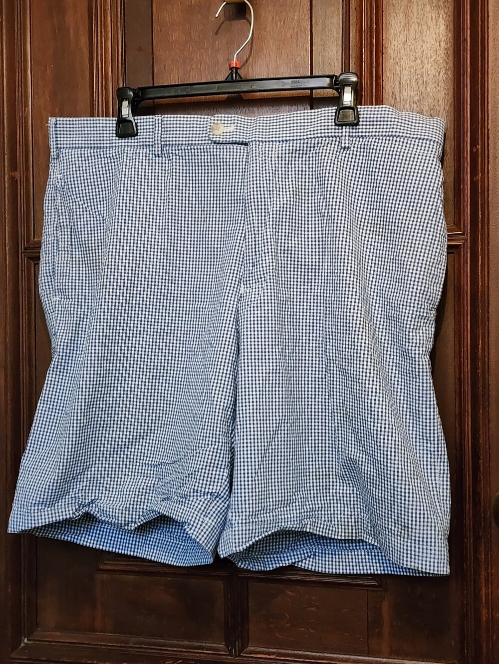 Peter Millar Blue White Gingham Shorts Men's Size  38 Cotton-Pockets-Preppy